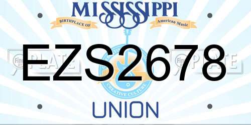 EZS2678 Mississippi License Plate