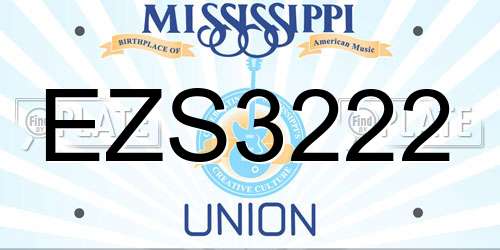 EZS3222 Mississippi License Plate