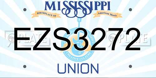 EZS3272 Mississippi License Plate