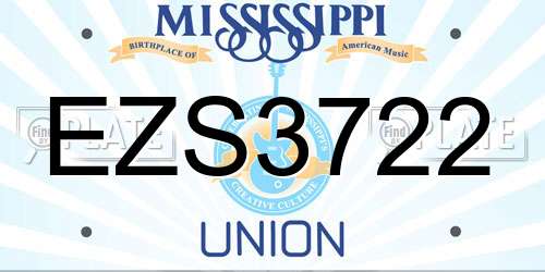 EZS3722 Mississippi License Plate
