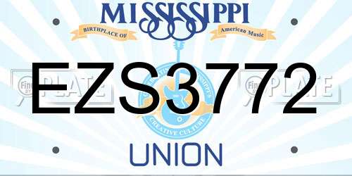EZS3772 Mississippi License Plate