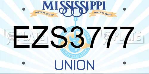 EZS3777 Mississippi License Plate