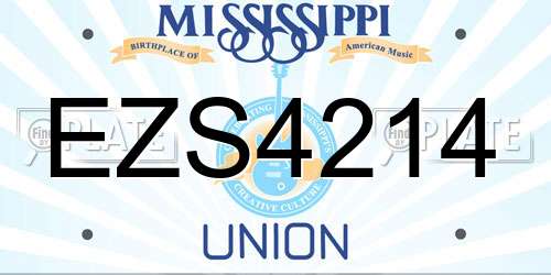 EZS4214 Mississippi License Plate