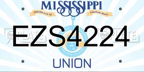 EZS4224 Mississippi License Plate