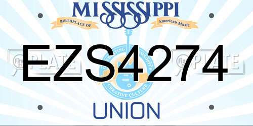 EZS4274 Mississippi License Plate