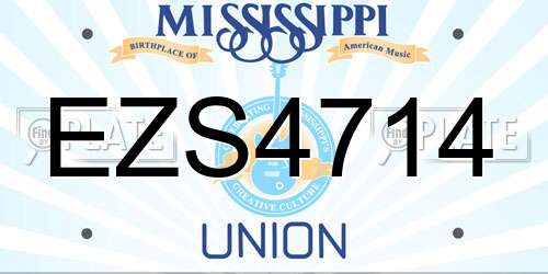 EZS4714 Mississippi License Plate