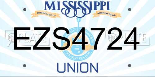 EZS4724 Mississippi License Plate