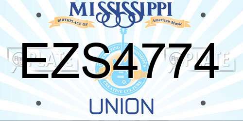 EZS4774 Mississippi License Plate