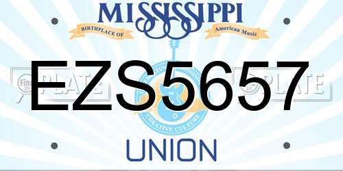 EZS5657 Mississippi License Plate