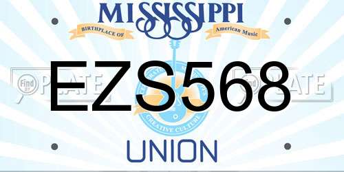 EZS568 Mississippi License Plate