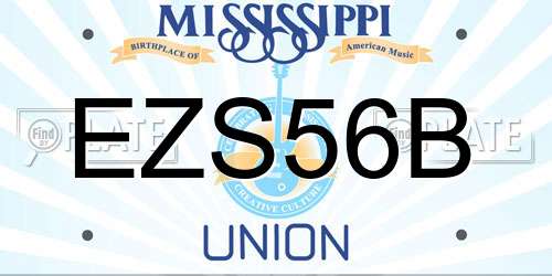 EZS56B Mississippi License Plate