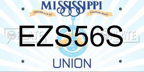 EZS56S Mississippi License Plate