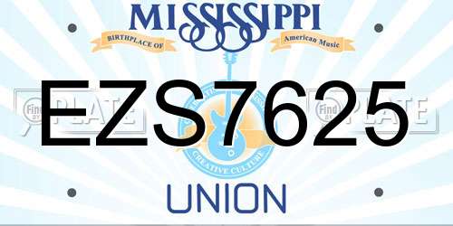 EZS7625 Mississippi License Plate
