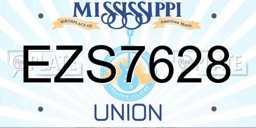 EZS7628 Mississippi License Plate