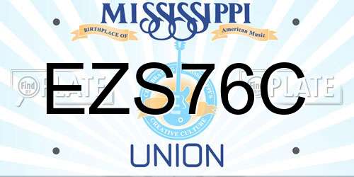 EZS76C Mississippi License Plate