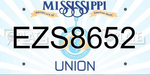 EZS8652 Mississippi License Plate