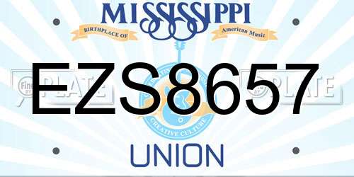 EZS8657 Mississippi License Plate