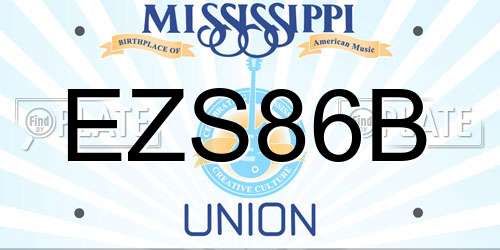 EZS86B Mississippi License Plate