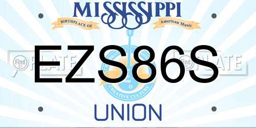 EZS86S Mississippi License Plate