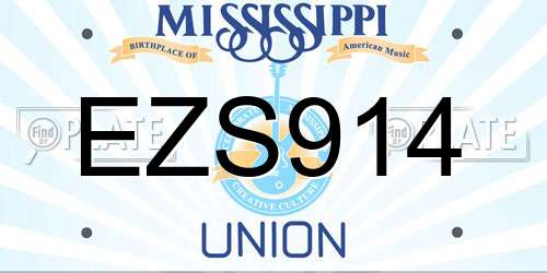 EZS914 Mississippi License Plate