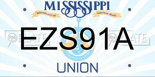 EZS91A Mississippi License Plate