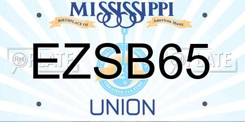 EZSB65 Mississippi License Plate