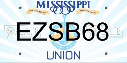 EZSB68 Mississippi License Plate