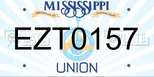 EZT0157 Mississippi License Plate