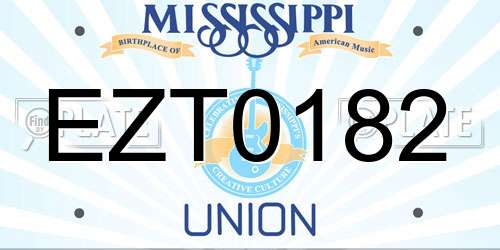 EZT0182 Mississippi License Plate