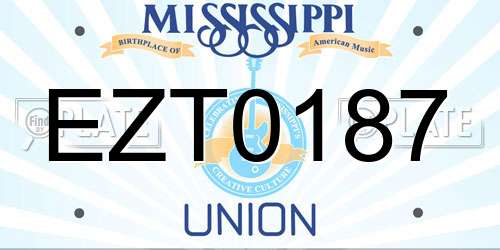EZT0187 Mississippi License Plate