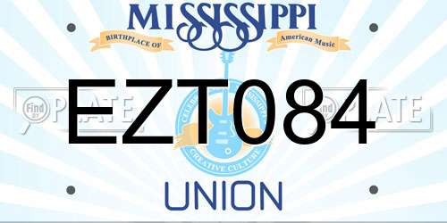 EZT084 Mississippi License Plate