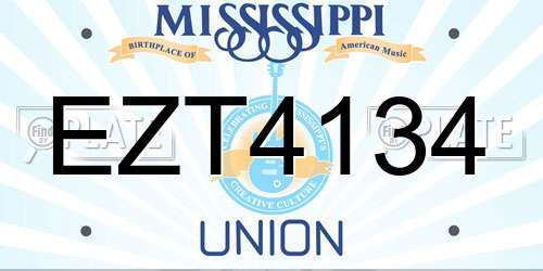 EZT4134 Mississippi License Plate