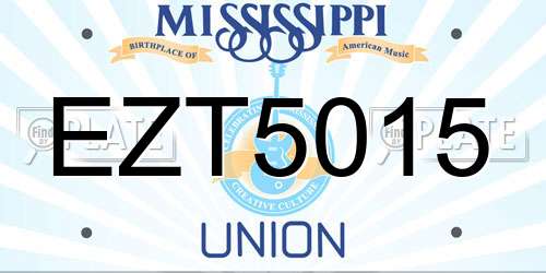 EZT5015 Mississippi License Plate