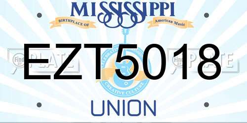 EZT5018 Mississippi License Plate
