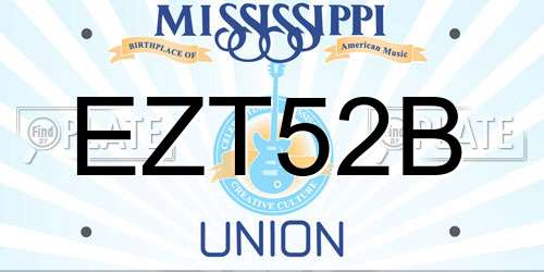 EZT52B Mississippi License Plate