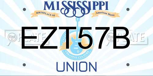 EZT57B Mississippi License Plate