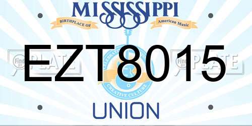 EZT8015 Mississippi License Plate