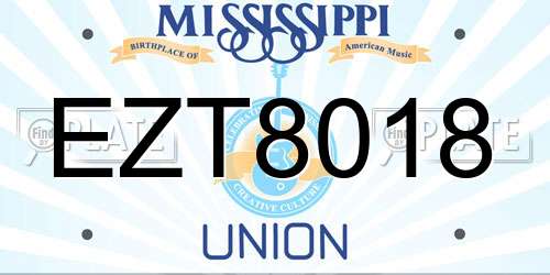 EZT8018 Mississippi License Plate
