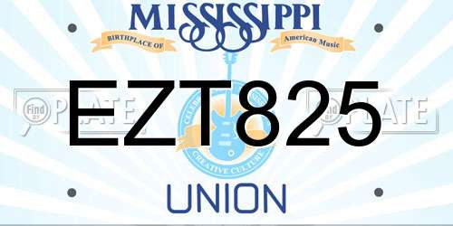 EZT825 Mississippi License Plate