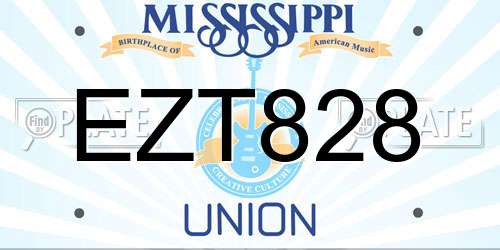 EZT828 Mississippi License Plate