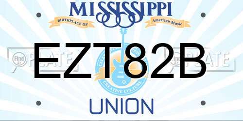 EZT82B Mississippi License Plate
