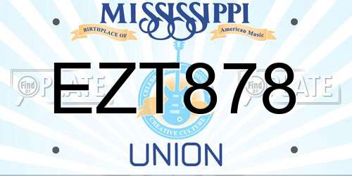 EZT878 Mississippi License Plate