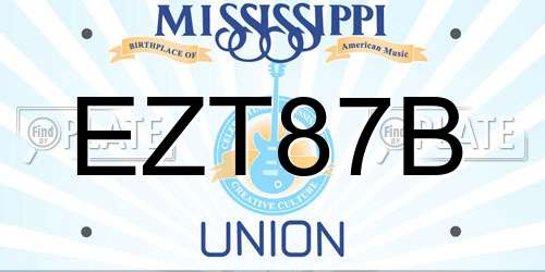EZT87B Mississippi License Plate
