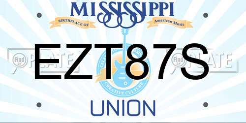 EZT87S Mississippi License Plate