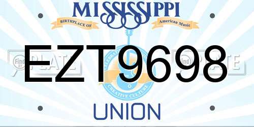 EZT9698 Mississippi License Plate