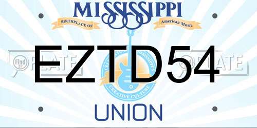 EZTD54 Mississippi License Plate