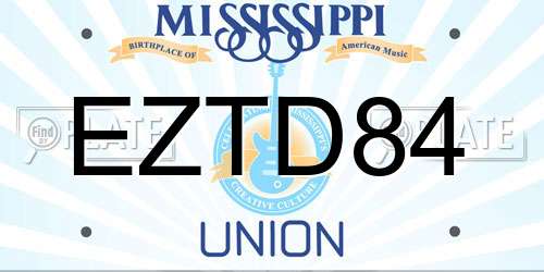 EZTD84 Mississippi License Plate