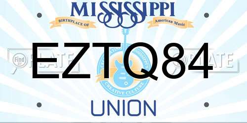 EZTQ84 Mississippi License Plate