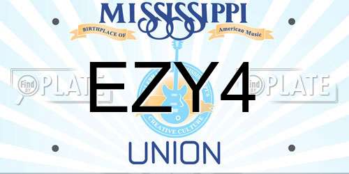 EZY4 Mississippi License Plate