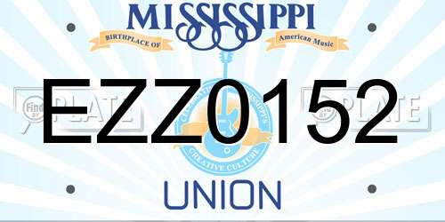 EZZ0152 Mississippi License Plate
